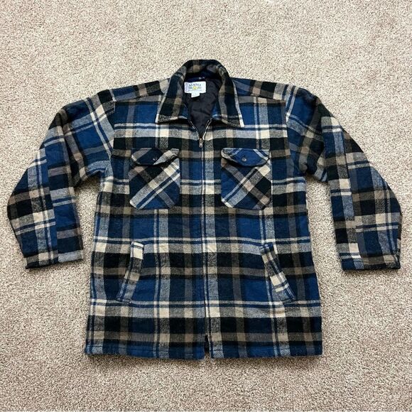 Vintage flannel full zip chore jacket men’s XL - Picture 1 of 5